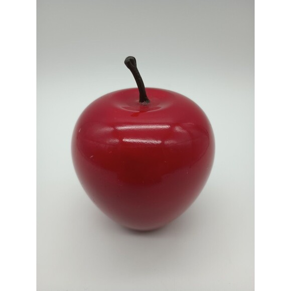 Red Apple Paperweight Marble Alabaster Stone unmarked, Teacher Appreciation - Picture 6 of 9